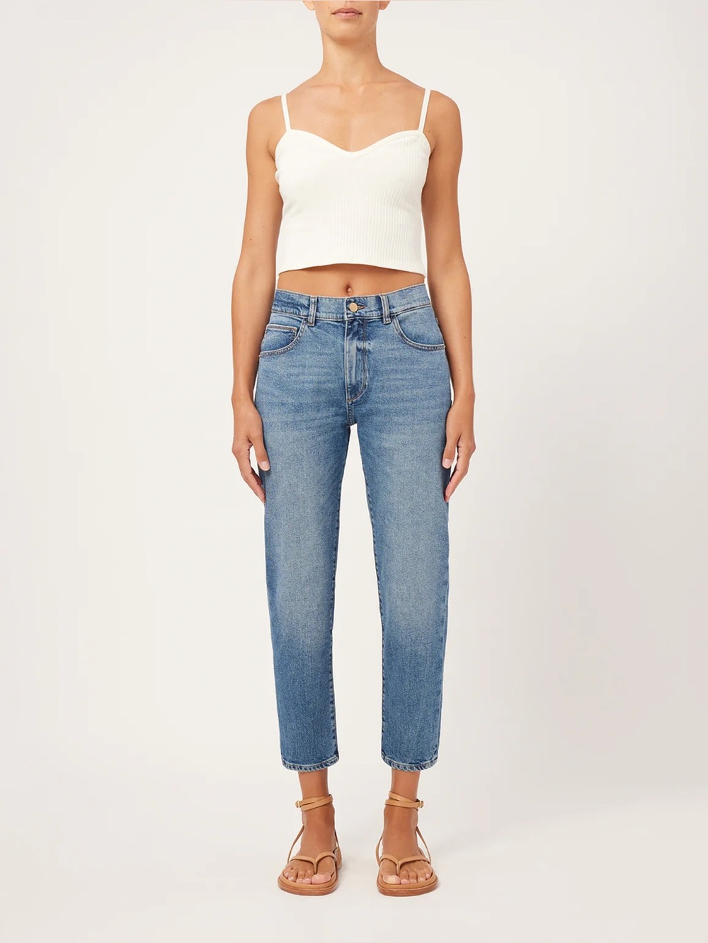 DL1961 Riley Boyfriend Crop Jeans 28 Light Blue Stretch Comfy Summer Everyday